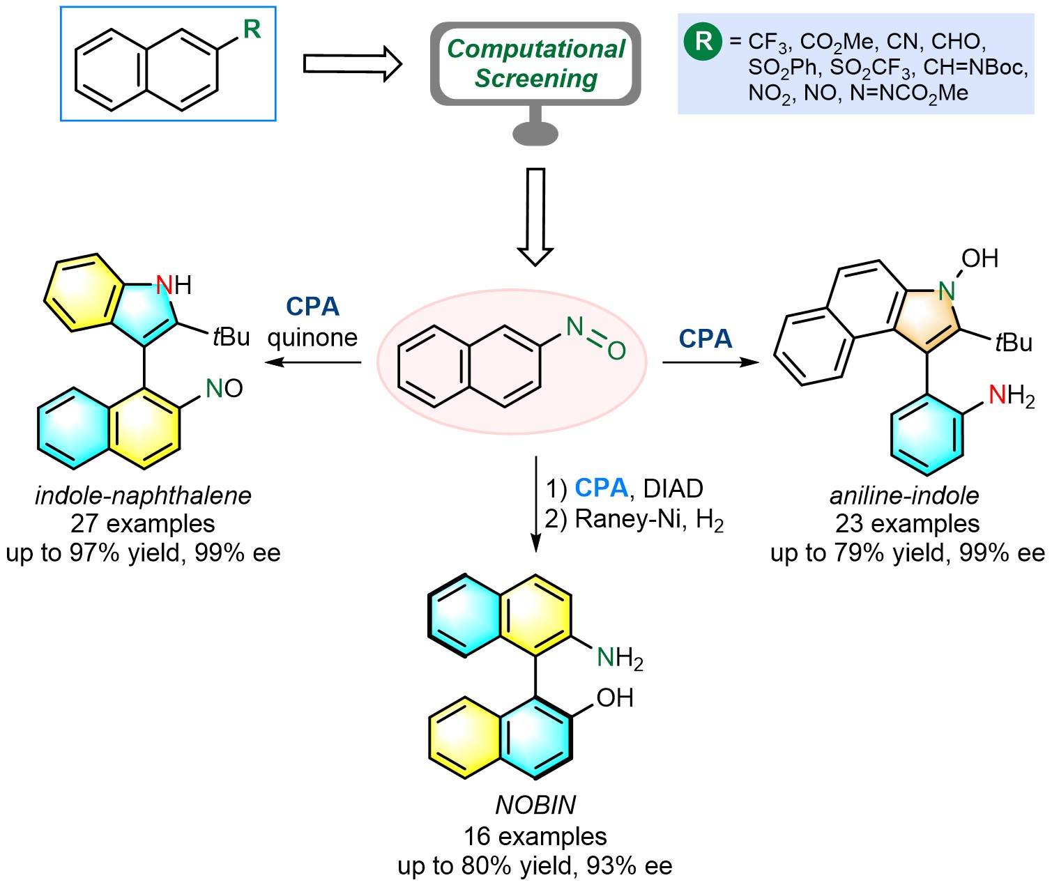 DFT-guided phosphoric-acid-catalyzed atroposelective arene functionalization of nitrosonaphthalene